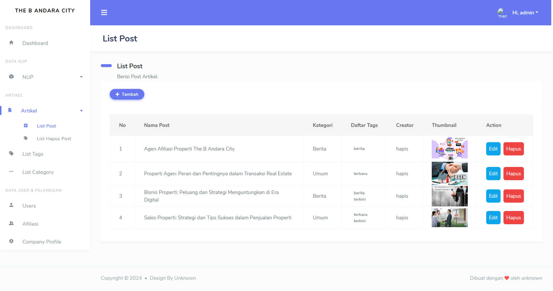 theb website preview image